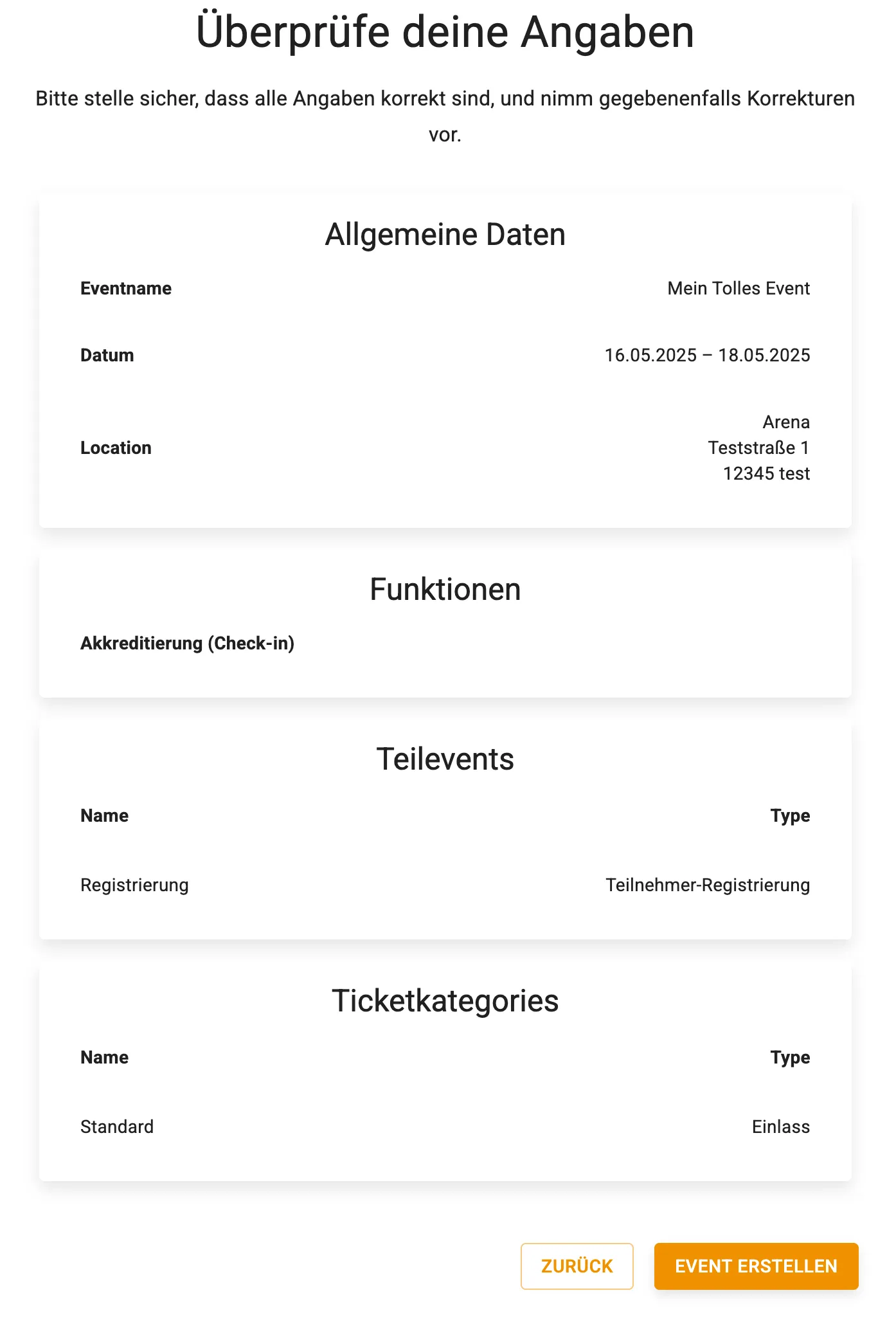 Angaben überprüfen