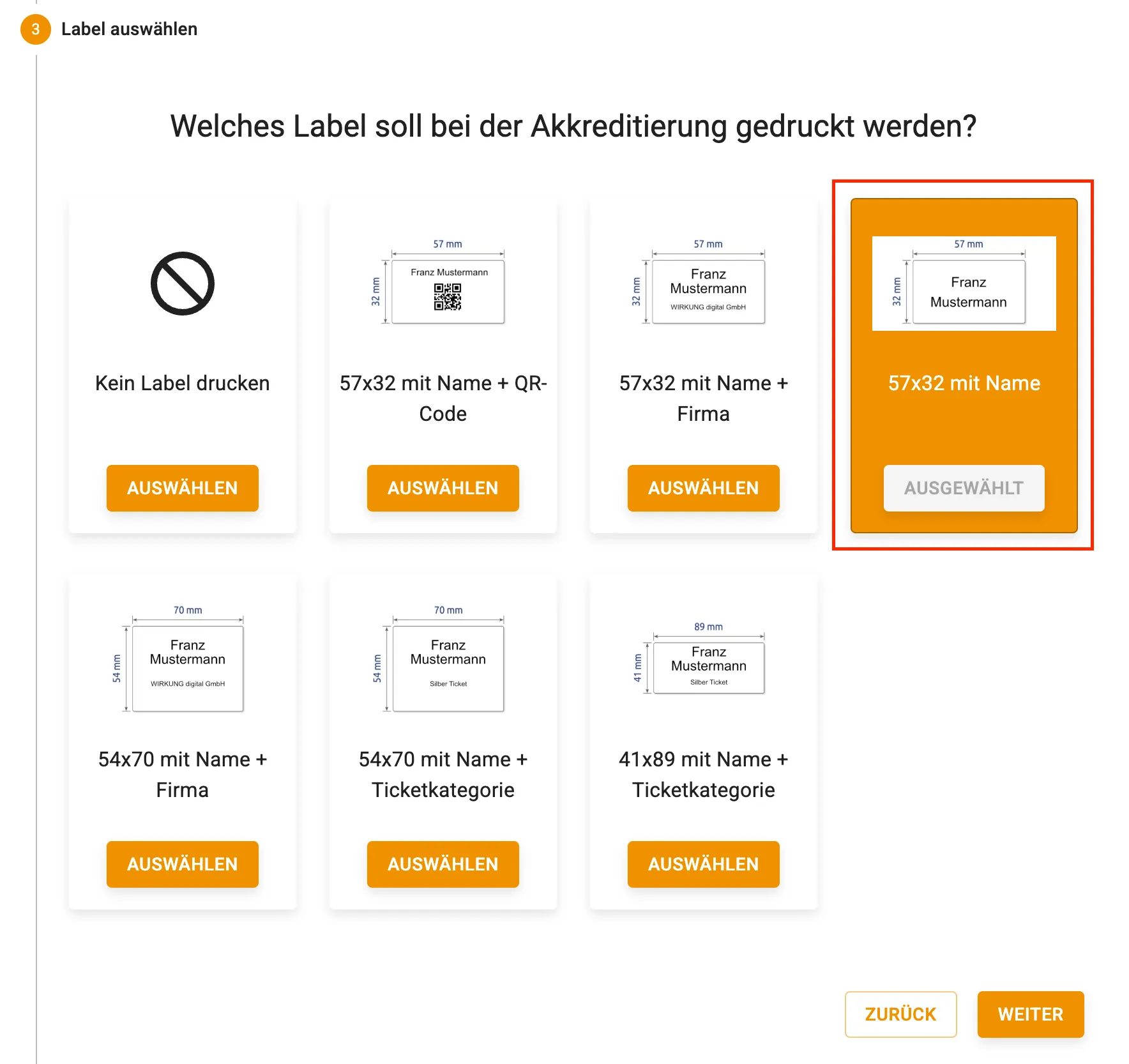 Label auswählen